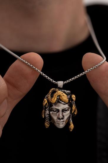 Medusa Model Unisex Çelik Kolye - Sevgiliye - Eşe - Babaya - Arkadaşa Hediye Kolye