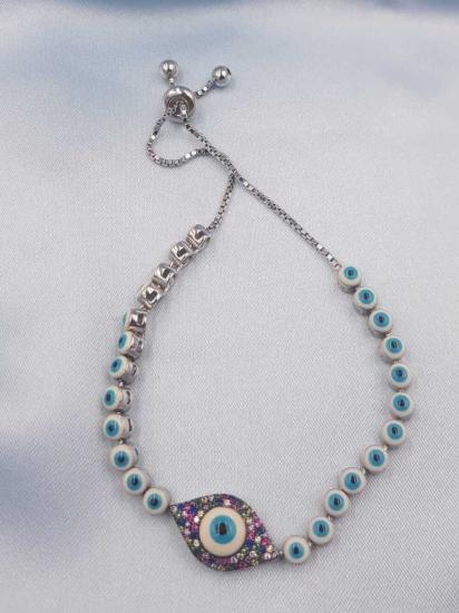 Vog Mistik Taş V Göz Detaylı 925 Ayar Gümüş Sevgiliye,Anneye,Arkadaşa Asansör Sistemli Bileklik