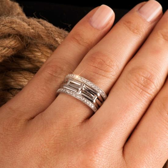 Vog Tiffany Modeli Çift Renk Erkek 925 Ayar Gümüş Söz Nişan Evlilik Alyans Yüzük 1 A dettir