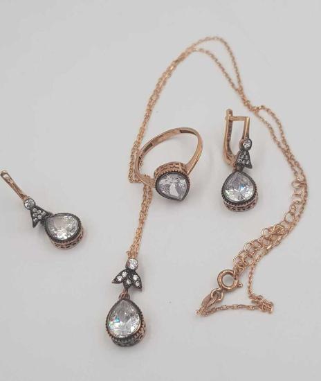 Vog Elmas Montür Effective Diamond 925 Ayar Gümüş Sevgiliye,Anneye,Arkadaşa Mini Set