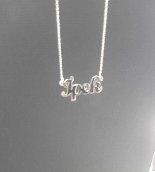 Vog Kişiye Özel Tasarım İpek Yazılı Isim Kolye 925 Ayar Gümüş Beyaz Renk Sarı,roze Renk Seçenekleri