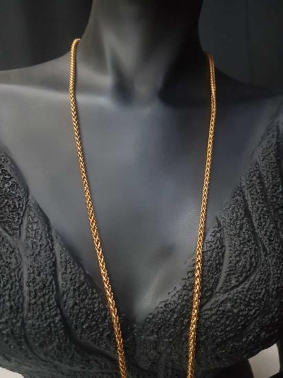  Vog Yuvarlak Kral Model Rose Renk Çelik Unisex  3mm 80 cm Uzunluk Orta Kalınlıkta Kolye Zincir