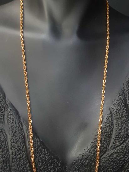 Vog Bükme Model Rose Renk Çelik Bayan 80 cm Uzunluk Kolye Zincir