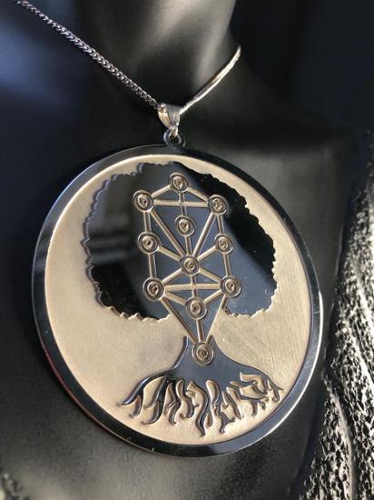 Vog Kabala Yaşam Ağacı 8 cm Uzunluk 925 Ayar Gümüş Madalyon Kolye
