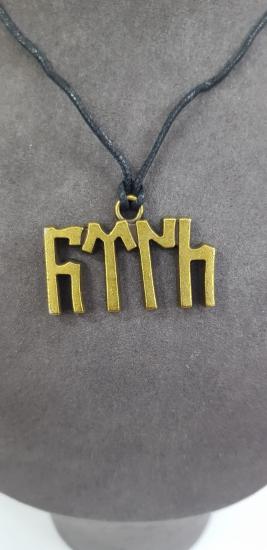 Vog Prinç Mikro Kaplama Göktürkçe Türk Yazısı Sevgiliye,Arkadaşa,Babaya Hediye Unisex Kolye