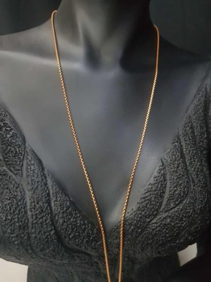 Vog Yuvarlak Model Rose Renk Çelik Unisex  80 cm Uzunluk Kolye Zincir