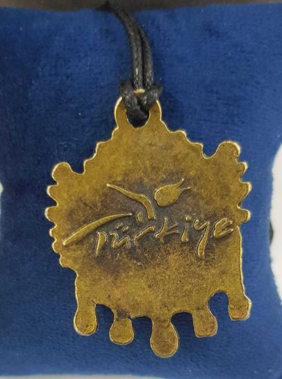 Vog Prinç Meteryalli Osmanlı Arması Sancağı Deri İp Görünüm Sevgiliye,Arkadaşa,Babaya Hediye Kolye