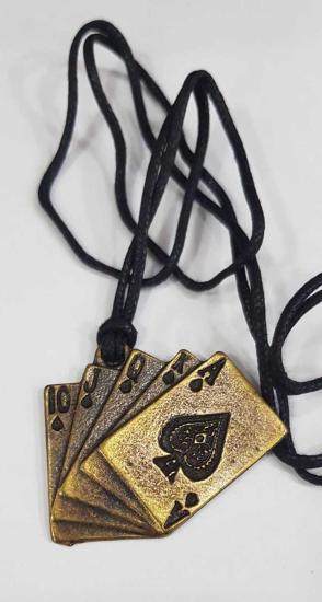 Vog Prinç Meteryalli Flush Maça Casino Deri İp Görünüm Sevgiliye,Arkadaşa,Babaya Hediye Kolye