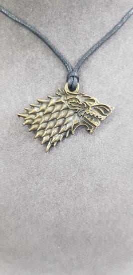 Vog Prinç Meteryalli Game Of Thrones Ulu Kurt  Deri İp Görünüm Sevgiliye,Arkadaşa Babaya Kolye