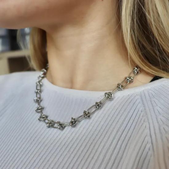 Vog Vip Çelik Xuping Punk Rock Dikenli Düğüm Unisex Hip Hop Kısa Yaka Boyun Zinciri Choker