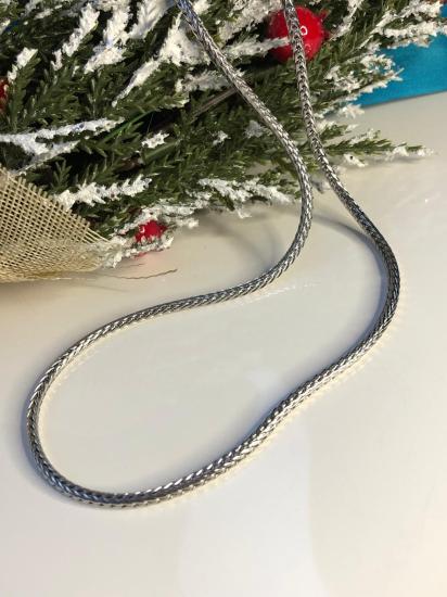 Erkek Çelik Kolye - 3Mm 60 cm Çelik Tilki Kuyruğu Beyaz Renk Sevgiliye Eşe Babaya Hediye Kolye