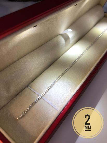2mm Gurmet Model 925 Gümüş Erkek Bileklik Işıklı Kutuda