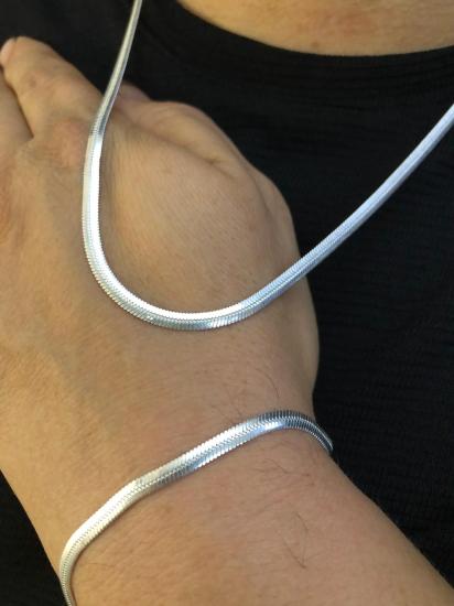 3.5mm İtalyan Bombeli Ezme Set 925 Gümüş • Işıklı Kutuda • Sevgiliye • Eşe • Babaya • Bileklik Kolye