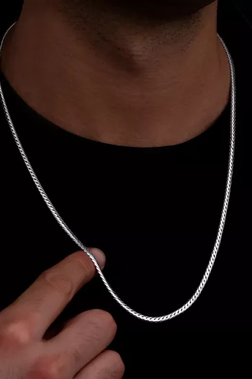 3.5mm İtalyan Bombeli Zincir 925 Gümüş • Işıklı Kutuda • Sevgiliye • Eşe • Babaya • Hediye Kolye