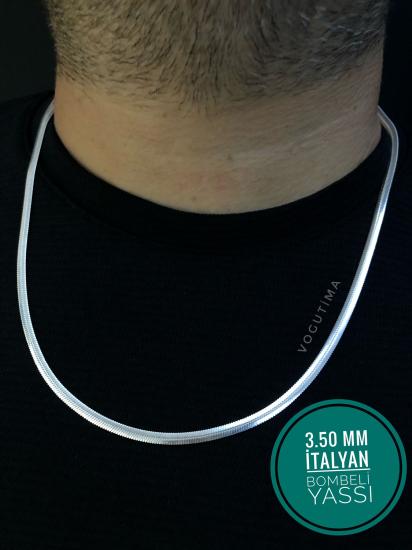 3.5mm İtalyan Bombeli Ezme 925 Ayar Gümüş • Işıklı Kutuda • Sevgiliye • Eşe • Babaya • Kolye