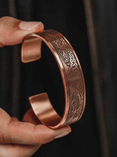 Viking Hayat Ağacı Tribal Model Bakır Bilezik  • Sevgiliye • Eşe • Babaya Hediye Bileklik