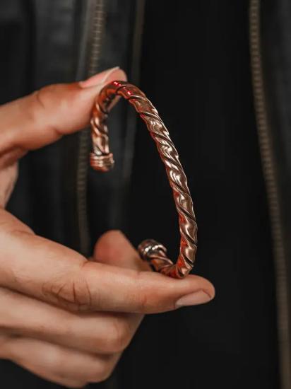 Sirayet Çizgili Burma Bakır Bilezik  • Sevgiliye • Eşe • Babaya Hediye Bileklik