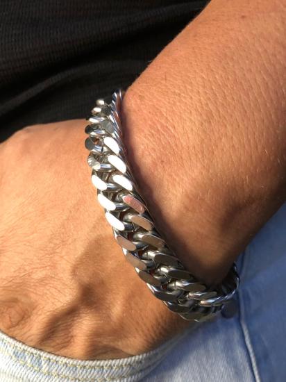 Kalın Çelik Beyaz Gurmet Erkek Bileklik • Işıklı Kutuda Sevgiliye • Eşe • Babaya Bileklik