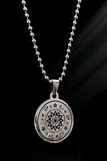 Rufai Gülü Beyaz Renk Unisex Çelik Kolye - Sevgiliye - Eşe - Anneye - Arkadaşa Top Zincirli Kolye