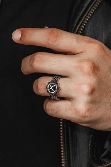 Çift Zülfikar Kılıcı Sarmal Model Zirkon Taşlı Erkek Gümüş Işıklı Kutuda • Sevgiliye • Eşe Yüzük