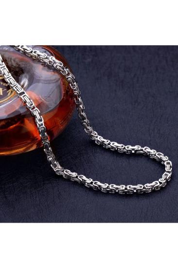 Vog Erkek Çelik Kral Zincir Kolye Bileklik Set Sevgiliye,Babaya,Arkadaşa Hediye Kolye V Bileklik