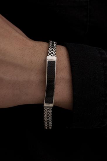 Vog Ottaman Karbon Detaylı Paslanmaz Çelik Sevgiliye,Anneye,Eşe,Arkadaşa Hediye Bileklik 