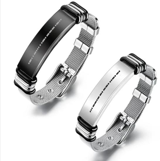 Vog Sonsuza Dek Seni Seviyorum Mors Alfabesi Kodlu Unisex Örgü Sevgiliye,Eşe Hediye Bileklik 