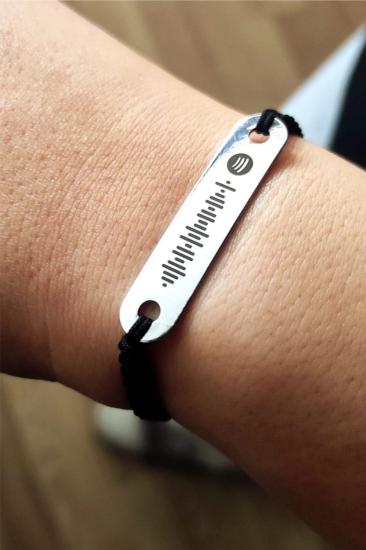 Vog Spotify Unisex  Metal Sevgiliye,Eşe,Arkadaşa Hediye Bileklik