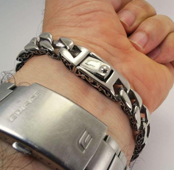 Erkek Çelik Bileklik Otantik Sarmaşık Tasarım - Sevgiliye - Eşe - Babaya - Arkadaşa Çelik Bileklik