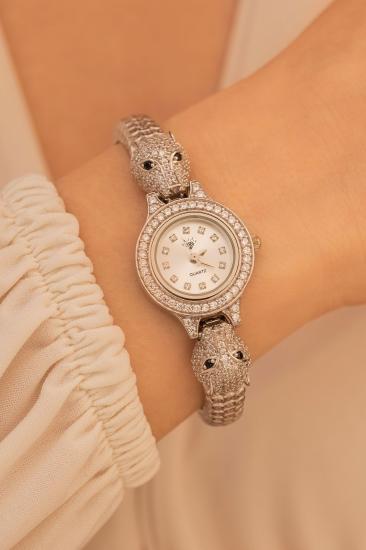 Vog Zirkon Taşlı 925 Ayar Gümüş Kadın Saat Jaguar Model Sevgiliye - Eşe Hediye Saat