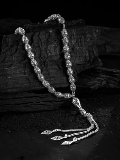 Erkek Tesbih Işıklı Kutuda • Nazende Oksitli Gümüş • Sevgiliye • Eşe • Babaya 25Gr Tesbih