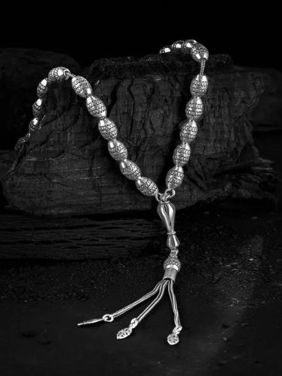 Erkek Tesbih Işıklı Kutuda • Zühre Oksitli Gümüş • Sevgiliye • Eşe • Babaya 42Gr Tesbih