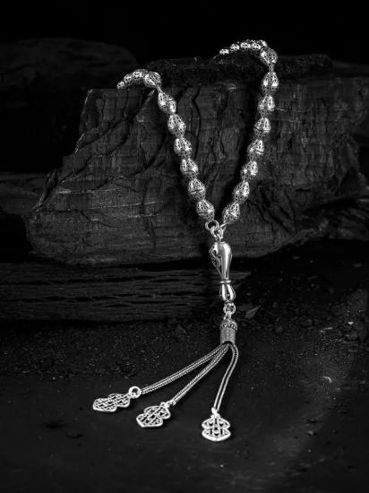 Erkek Tesbih Işıklı Kutuda • Fevazu Oksitli Gümüş • Sevgiliye • Eşe • Babaya 24Gr Tesbih