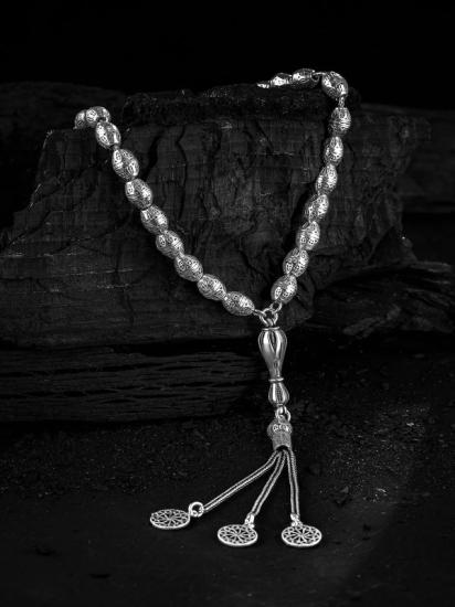 Erkek Tesbih Işıklı Kutuda • Şahika Oksitli Gümüş • Sevgiliye • Eşe • Babaya 28Gr Tesbih