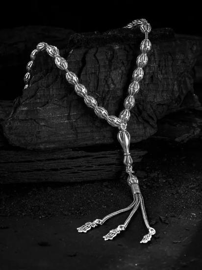 Erkek Tesbih Işıklı Kutuda • Zümre Oksitli Gümüş • Sevgiliye • Eşe • Babaya 28Gr Tesbih