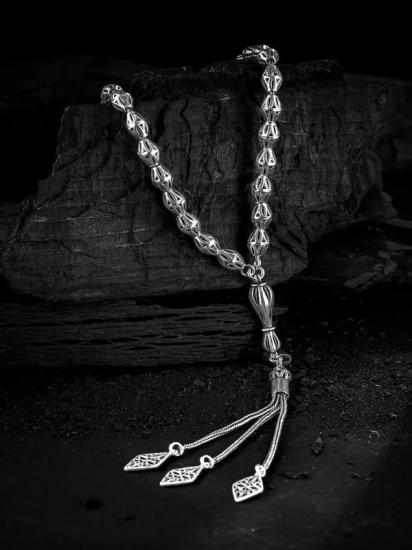 Erkek Tesbih Işıklı Kutuda • Güzide Oksitli Gümüş • Sevgiliye • Eşe • Babaya 24Gr Tesbih