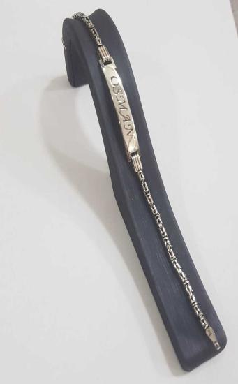 Vog Kişiye Özel Osman Yazılı İnce Model Sevgiliye,Arkadaşa,Babaya Hediye Yuvarlak Kral Bileklik