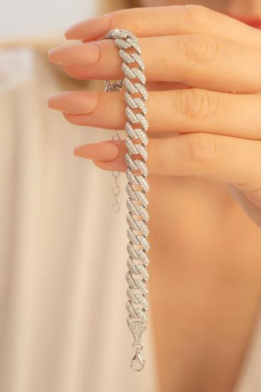 Kadın Gümüş Bileklik • Gurmet Model Zirkon Taşlı 925 Ayar Gümüş • Sevgiliye • Eşe • Anneye Bileklik