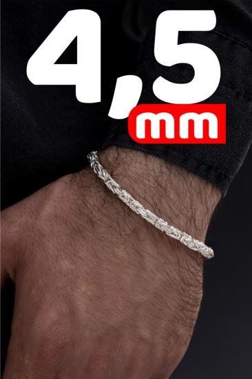 Vog Parlak Kral 4.5 Mm 20 Cm 925 Ayar Gümüş Sevgiliye, Babaya,Eşe,Arkadaşa Hediye Bileklik