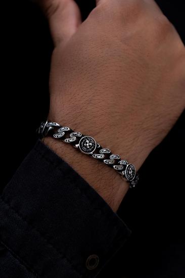 Vog Aslan Motifli Oksitli Gurmet Zincirli 925 Ayar Gümüş Sevgiliye,Babaya,Eşe,Arkadaşa Bileklik