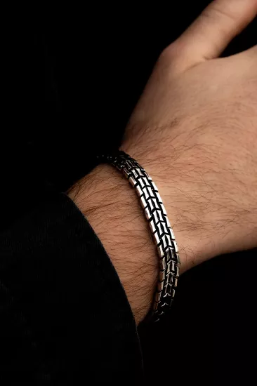 Şerit Model 925 Ayar Gümüş Sevgiliye,Eşe,Babaya,Arkadaşa Hediye Bileklik Künye 