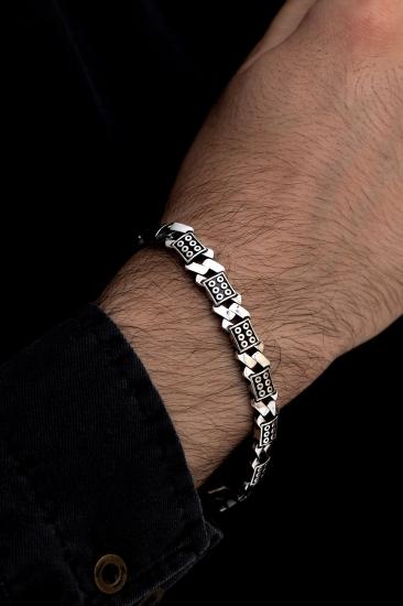 Zar Motifli Kare Model 925 Ayar Gümüş  • Işıklı Kutuda Sevgiliye • Eşe • Babaya Hediye Bileklik