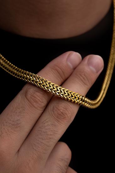 Vog Erkek - Çift Sıra Örgü Model Sevgiliye,Babaya,Arkadaşa Hediye Çelik Kolye