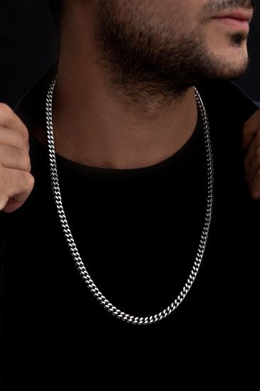 5Mm Kare Kesim Model Çelik Sevgiliye,Babaya,Eşe,Arkadaşa Hediye Kolye 