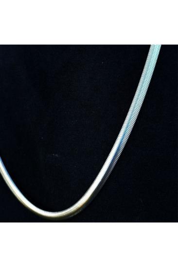 Vog 9Mm Kalınlık Yassı Model Beyaz Renk Sevgiliye,Eşe,Babaya,Arkadaşa Hediye Çelik Kolye