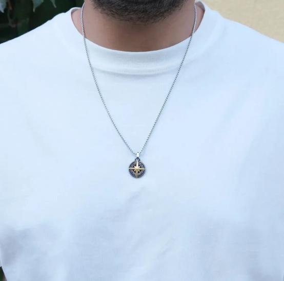 Retro Tarz Paslanmaz Çelik Gemici Pusula 2 Farklı Model - Sevgiliye - Eşe - Arkadaşa Hediye Kolye