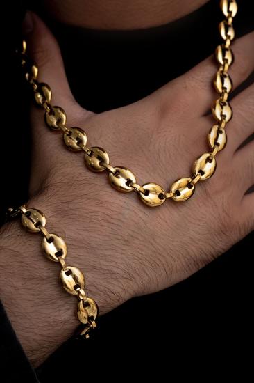 Vog Çelik - Gemici Model Sevgiliye,Babaya,Arkadaşa Hediye Kolye V Bileklik Set