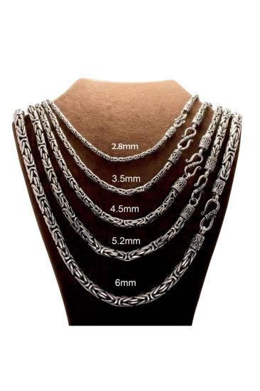 6mm Italyan Kancalı Kral Model 925 Ayar Gümüş Kolye Zincir