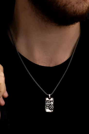 Vog Makina Mühendislerine Dişli Çarklı Mekanizma 925 Ayar Gümüş Sevgiliye,Eşe,Babaya Hediye Kolye