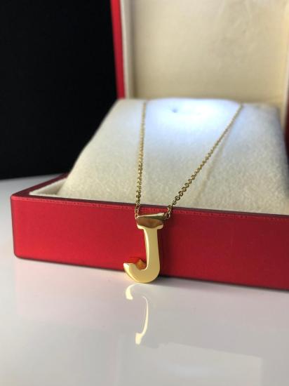 J Harfi Üç Boyutlu Çelik Kadın Kolye • Işıklı Kutuda • Sevgiliye • Eşe • Anneye • Arkadaşa Kolye